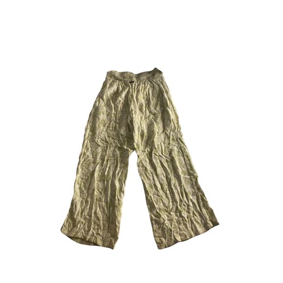 Billabong Palm Leaf Print Crinkle Wide Leg Pants Sage Green Size S - Picture 6 of 6